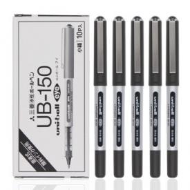 uni-ball签字笔 三菱中性笔水笔黑 UB-150直液式走珠笔 UB150 ...